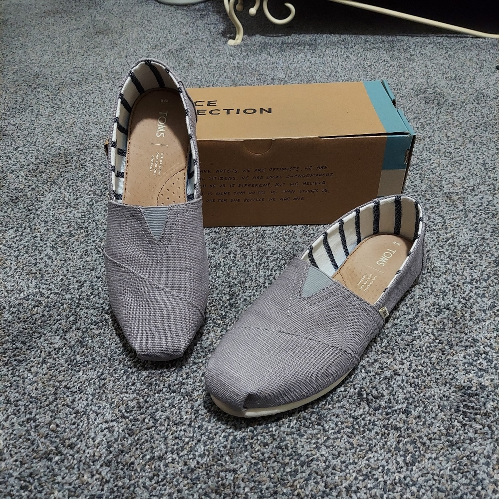 TOMS Gray Alpargata Slip-ons